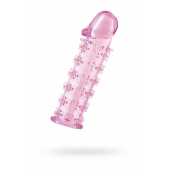 Гелевая розовая насадка на фаллос с шипами - 12 см. - Toyfa Basic - в Орске купить с доставкой