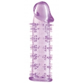 Гелевая фиолетовая насадка на фаллос с шипами - 12 см. - Toyfa Basic - в Орске купить с доставкой