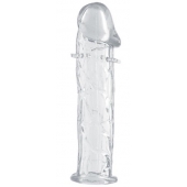 Гладкая прозрачная насадка с усиками под головкой - 12,5 см. - Toyfa Basic - в Орске купить с доставкой