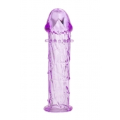 Гладкая фиолетовая насадка с усиками под головкой - 12,5 см. - Toyfa Basic - в Орске купить с доставкой