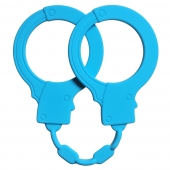 Голубые силиконовые наручники Stretchy Cuffs Turquoise - Lola Games - купить с доставкой в Орске