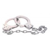 Наручники из металла с длинной цепочкой CHROME HANDCUFFS METAL HANDCUFFS W. KEY - NMC - купить с доставкой в Орске