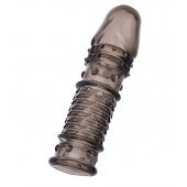 Дымчатая закрытая насадка ToyFa XLover с чешуйками и пупырышками - 13,5 см. - ToyFa - в Орске купить с доставкой