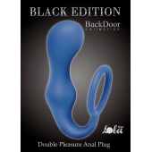 Синее эрекционное кольцо с анальной пробкой Double Pleasure Anal Plug - Lola Games - в Орске купить с доставкой