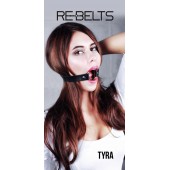 Чёрный кожаный чокер-кляп Tyra Black - Rebelts - купить с доставкой в Орске