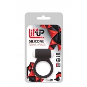 Чёрное эрекционное виброкольцо LIT-UP SILICONE STIMU RING 3 BLACK - Dream Toys - в Орске купить с доставкой