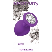 Большая фиолетовая анальная пробка Emotions Cutie Large с прозрачным кристаллом - 10 см. - Lola Games - купить с доставкой в Орске