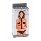 Ошейник с длинной лентой и наручниками Strap Bondage Kit Plus Size - Lola Games - купить с доставкой в Орске
