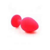 Розовая силиконовая анальная пробка с красным кристаллом - 7 см. - Kanikule - купить с доставкой в Орске Розовая силиконовая анальная пробка с красным кристаллом - 7 см. - Kanikule - купить с доставкой в Орске