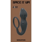 Серое эрекционное кольцо Sensation с анальным стимулятором - Lola Games - в Орске купить с доставкой