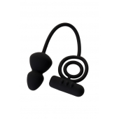 Чёрное эрекционное кольцо с вибростимулятором и анальным хвостом - Erotist Adult Toys - в Орске купить с доставкой