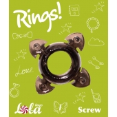 Чёрное эрекционное кольцо Rings Screw - Lola Games - в Орске купить с доставкой