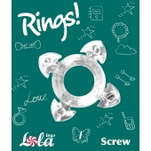 Прозрачное эрекционное кольцо Rings Screw - Lola Games - в Орске купить с доставкой