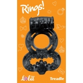 Чёрное эрекционное кольцо Rings Treadle с подхватом - Lola Games - в Орске купить с доставкой