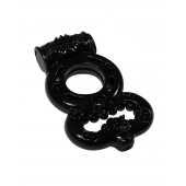 Чёрное эрекционное кольцо Rings Treadle с подхватом - Lola Games - в Орске купить с доставкой
