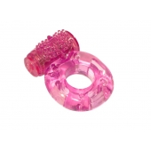 Розовое эрекционное кольцо с вибрацией Rings Axle-pin - Lola Games - в Орске купить с доставкой