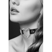 Чёрный чокер с кольцом в форме сердца - Bijoux Pour Toi - купить с доставкой в Орске