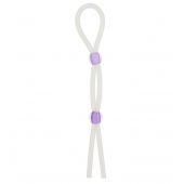 Прозрачное эрекционное кольцо-лассо SILICONE LASSO COCK RING DUAL BEADS - NMC - в Орске купить с доставкой
