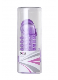 Закрытая фиолетовая насадка с 2 отростками - 13 см. - Toyfa Basic - в Орске купить с доставкой