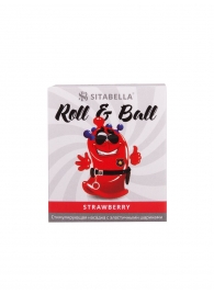 Стимулирующий презерватив-насадка Roll   Ball Strawberry - Sitabella - купить с доставкой в Орске