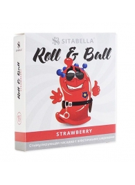 Стимулирующий презерватив-насадка Roll   Ball Strawberry - Sitabella - купить с доставкой в Орске