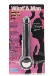 Чёрная насадка на пенис для анальной стимуляции WHATA MAN - 16 см. - Seven Creations - в Орске купить с доставкой