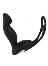 Черный вибромассажер простаты P-PLEASER W ERECTION ENHANCE - Dream Toys - в Орске купить с доставкой