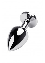 Серебристая коническая анальная пробка с красным кристаллом - 8 см. - ToyFa - купить с доставкой в Орске