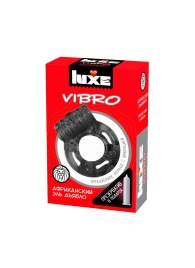 Чёрное эрекционное виброкольцо Luxe VIBRO  Африканский Эль Дьябло  + презерватив - Luxe - в Орске купить с доставкой