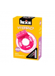 Розовое эрекционное виброкольцо Luxe VIBRO  Ужас Альпиниста  + презерватив - Luxe - в Орске купить с доставкой