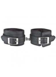 Черные фиксаторы для ног на цепи с мехом внутри - Lux Fetish - купить с доставкой в Орске