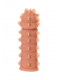 Телесная реалистичная насадка KOKOS Extreme Sleeve 04 с дополнительной стимуляцией - 12,7 см. - KOKOS - в Орске купить с доставкой