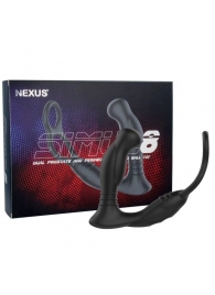 Черная анальная пробка NEXUS SIMUL8 с фиксацией на теле кольцами - Nexus Range - в Орске купить с доставкой