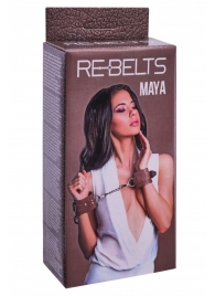 Коричневые кожаные наручники Maya - Rebelts - купить с доставкой в Орске