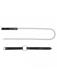 Черный поводок и чокер с кольцом Rada - Rebelts - купить с доставкой в Орске