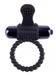 Черное эрекционное виброкольцо Vibrating Silicone Super Ring - Pipedream - в Орске купить с доставкой