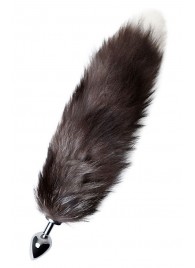 Серебристая металлическая анальная втулка с хвостом чернобурой лисы - размер S - ToyFa - купить с доставкой в Орске