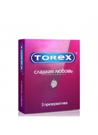 Презервативы Torex  Сладкая любовь  с ароматом клубники - 3 шт. - Torex - купить с доставкой в Орске