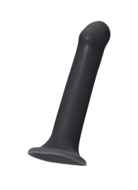 Черный фаллос на присоске Silicone Bendable Dildo L - 19 см. - Strap-on-me - купить с доставкой в Орске