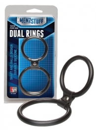 Чёрное двойное эрекционное кольцо Dual Rings Black - Dream Toys - в Орске купить с доставкой