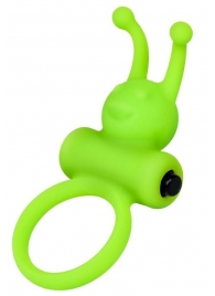 Зеленое эрекционное виброкольцо на пенис Cock Ring - A-toys - в Орске купить с доставкой