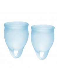 Набор голубых менструальных чаш Feel confident Menstrual Cup - Satisfyer - купить с доставкой в Орске