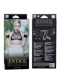 Черные мягкие наручники Entice French Cuffs с цепью - California Exotic Novelties - купить с доставкой в Орске