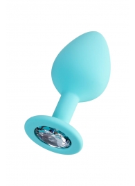 Мятная анальная втулка Brilliant с прозрачным кристаллом - 8 см. - ToyFa - купить с доставкой в Орске Мятная анальная втулка Brilliant с прозрачным кристаллом - 8 см. - ToyFa - купить с доставкой в Орске