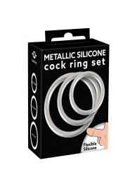 Набор из 3 эрекционных колец под металл Metallic Silicone Cock Ring Set - Orion - в Орске купить с доставкой