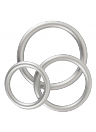 Набор из 3 эрекционных колец под металл Metallic Silicone Cock Ring Set - Orion - в Орске купить с доставкой