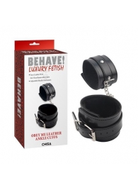 Черные оковы на ноги Obey Me Leather Ankle Cuffs - Chisa - купить с доставкой в Орске