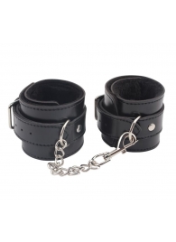 Черные оковы на ноги Obey Me Leather Ankle Cuffs - Chisa - купить с доставкой в Орске