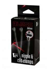 Черные зажимы на соски и клитор на цепочке DELUXE NIPPLE   CLIT CLAMPS - Dream Toys - купить с доставкой в Орске