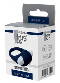 Гладкое синее эрекционное виброкольцо STIMU RING - Dream Toys - в Орске купить с доставкой